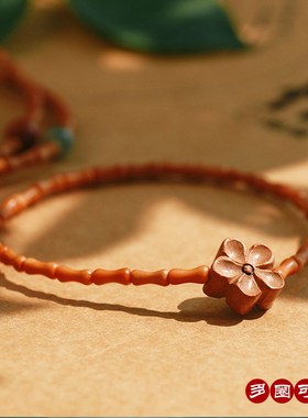 原创纯天然竹节橄榄核多圈单圈多宝多福手串手链南红绿松石油青