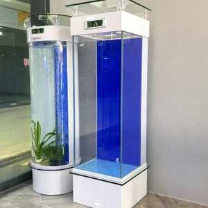 家乐厨鱼缸客厅小型 背滤水族箱家用 免换水长方形超白玻璃立式缸