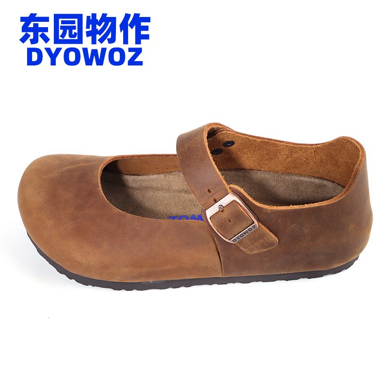 DYOWOZ/东园物作软木鞋女真皮日系复古玛丽珍鞋学院风森系勃肯鞋 - 图2