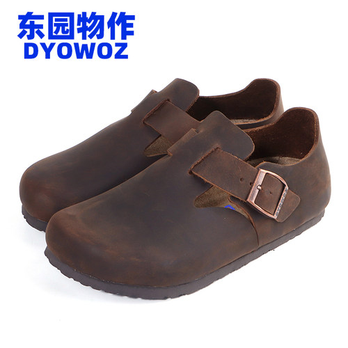 DYOWOZ/东园物作软木鞋真皮日系复古男女情侣休闲鞋全包头勃肯鞋 - 图2