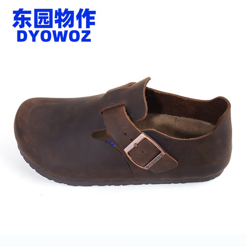 DYOWOZ/东园物作软木鞋真皮日系复古男女情侣休闲鞋全包头勃肯鞋 - 图1