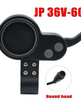 吉品电动滑板车36V-60V液晶智能仪表指拨二合一彩屏圆表防水线