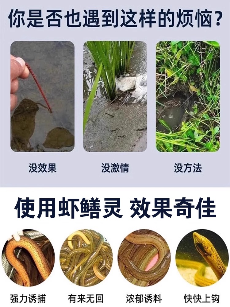 抓黄鳝专用神器诱捕野生鳝鱼泥鳅腥臭饵料高浓万能开口小药诱食剂 - 图1