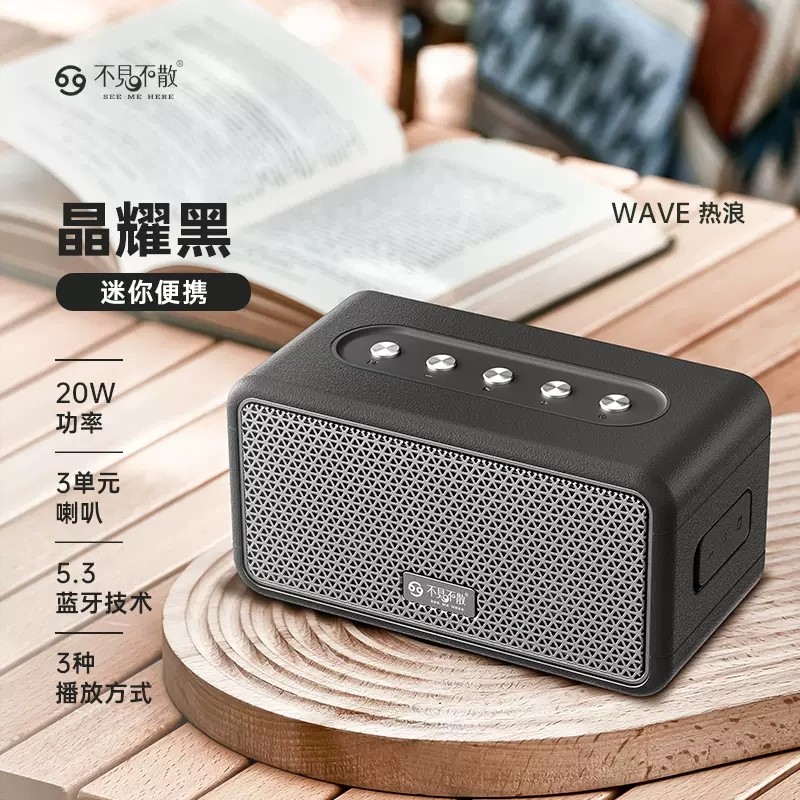 不见不散W10蓝牙音响低音炮家用叭便携式户外小型音箱大音量双喇-图0