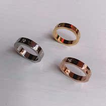 European and American 925 pure silver 18K rose gold T three drilling ring finger male and female classic section lovers to ring-ring fashion t trinkets