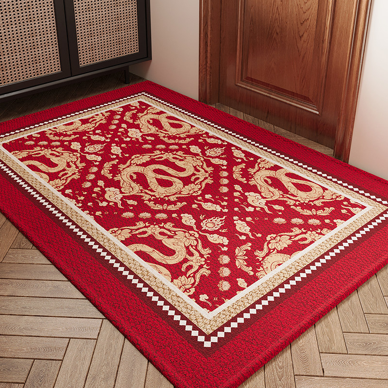 蛇年红色入户门地垫新年喜庆玄关大门口脚垫耐脏免洗防滑地毯定制,淘宝优惠券,粉丝福利购,淘宝优惠卷