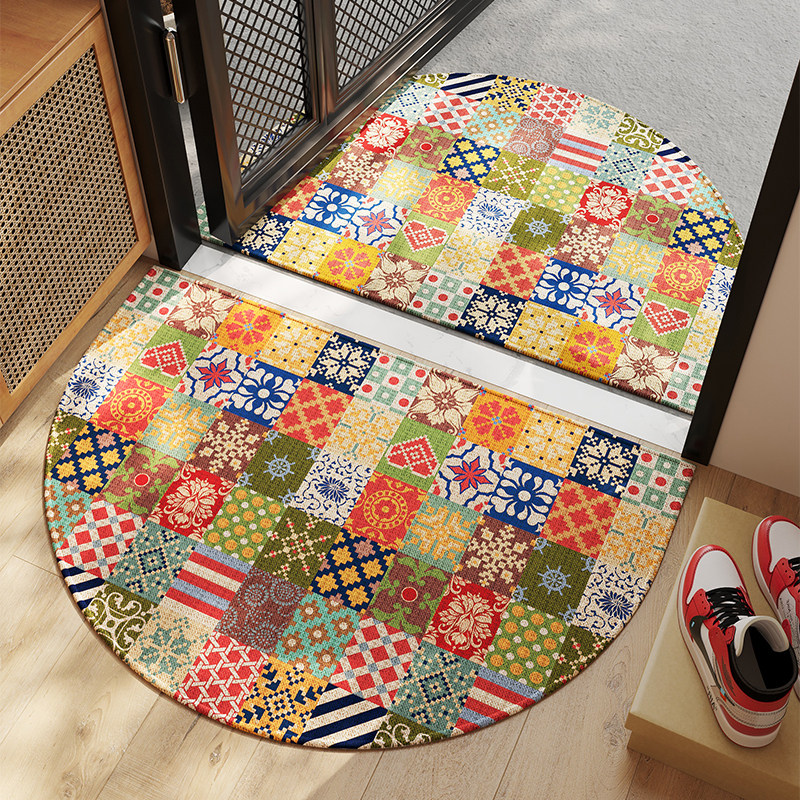 民族风入户门地垫耐脏除尘半圆形地毯大门口进门脚垫玄关室内防滑,淘宝优惠券,粉丝福利购,淘宝优惠卷