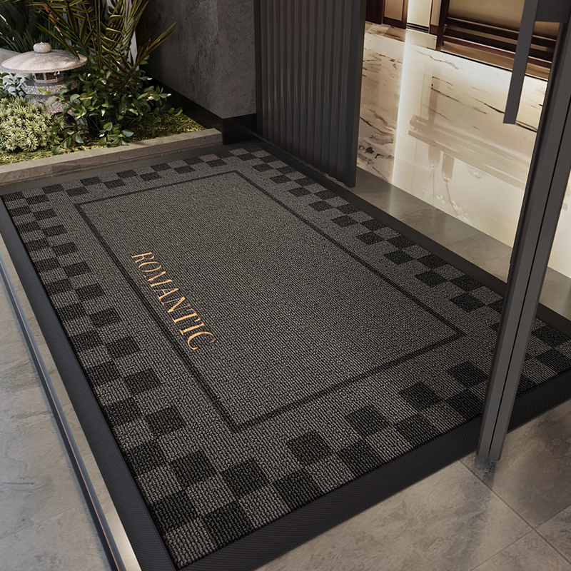 地垫入户门垫灰色玄关大门口进门脚垫刺绣防滑耐脏耐磨室外门外毯 - 图1