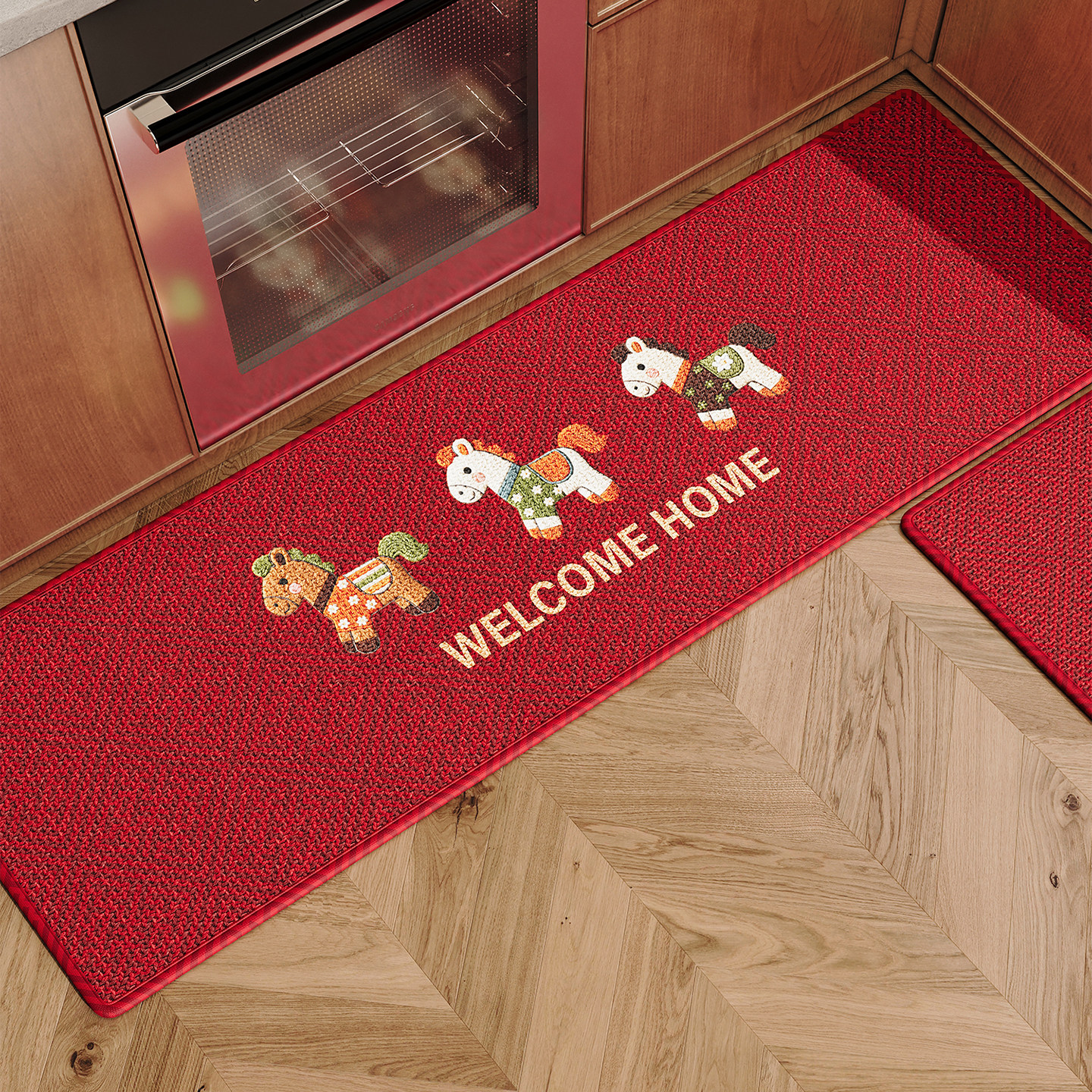 防滑脚垫卡通小马厨房地垫子高级感家用长条吸水速干耐脏免洗地毯,淘宝优惠券,粉丝福利购,淘宝优惠卷