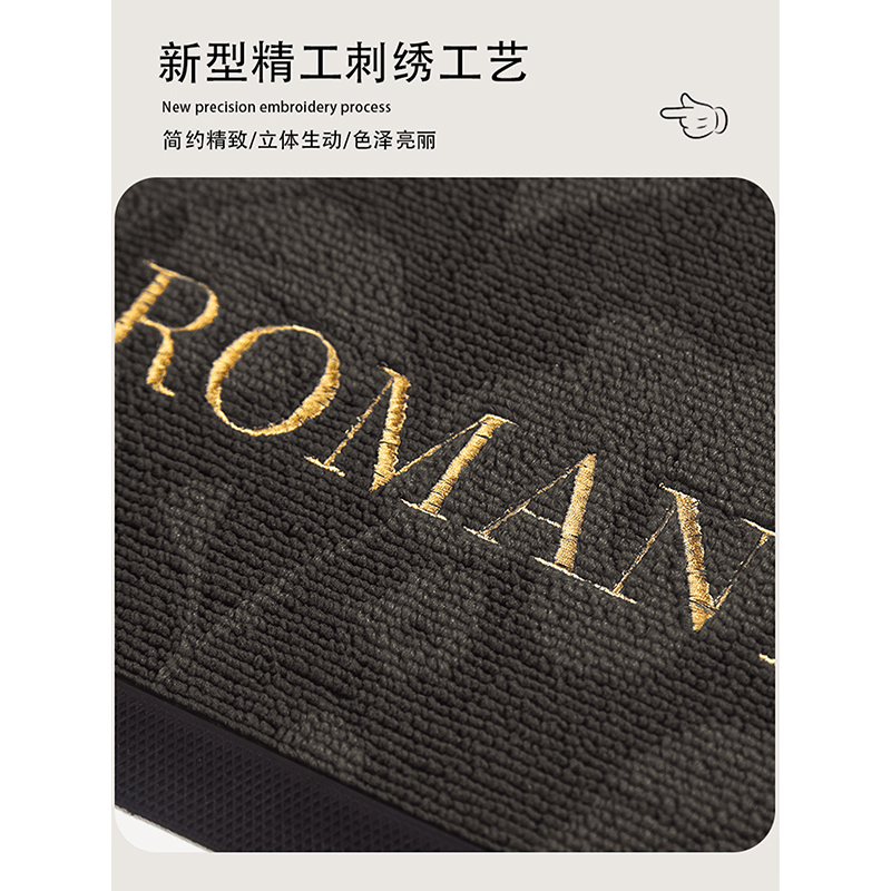 灰色入户门地垫大门口防滑脚垫耐脏除尘免洗地毯别墅豪宅高端门垫 - 图3