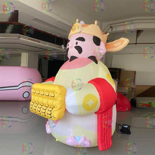 充气卡通大型开业门头节日氛围装饰财神爷门头装饰打卡模型道具 - 图0