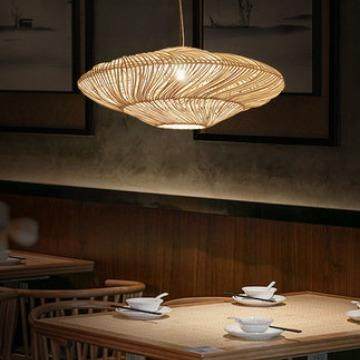 竹编吊灯创意个性艺术客厅餐厅卧室茶室禅意藤编新中式客厅吊灯具,淘宝优惠券,粉丝福利购,淘宝优惠卷