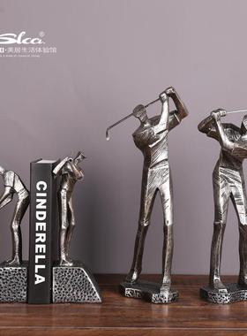 高尔夫人物摆件办公室酒柜电视柜书房家居饰品树脂工艺品