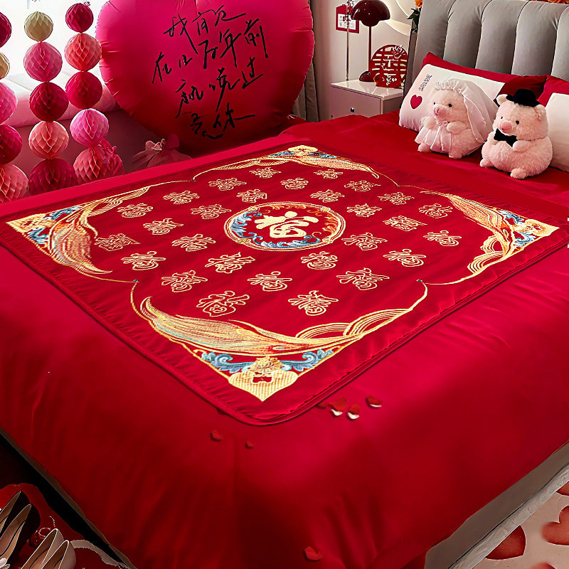 新娘坐福垫结婚坐垫女方出嫁刺绣百福被红色喜垫子婚庆礼改口跪垫,淘宝优惠券,粉丝福利购,淘宝优惠卷