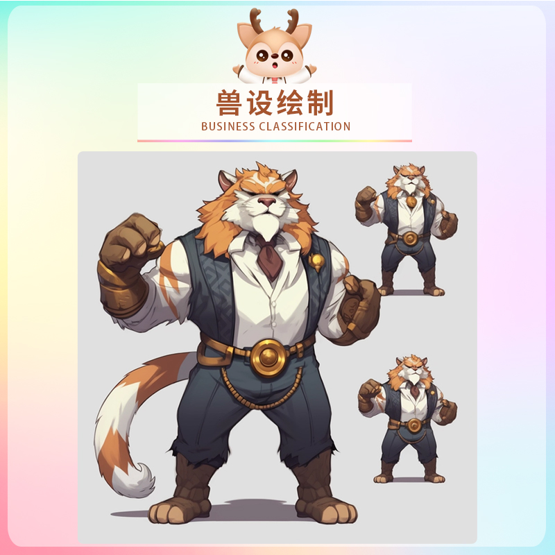 兽设绘制约稿玩偶定制做手办周边兽人兽装设计全套头套福瑞furry-图0