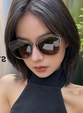 大框橄榄色墨镜女新款