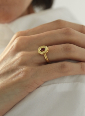 LOPHNE复古简约贝母纯银18k戒指