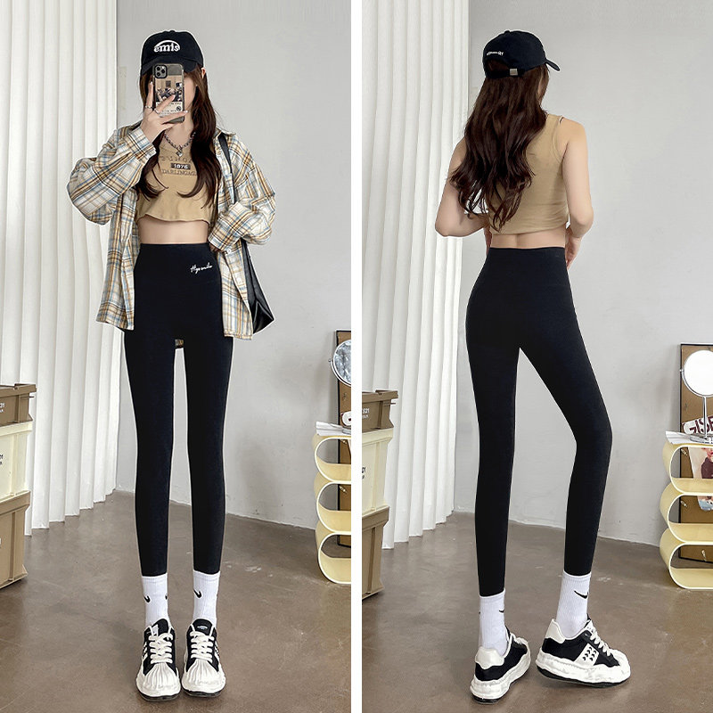 黑色纯棉打底裤女外穿春秋季薄款秋裤弹力无痕大码修身九分鲨鱼裤,淘宝优惠券,粉丝福利购,淘宝优惠卷