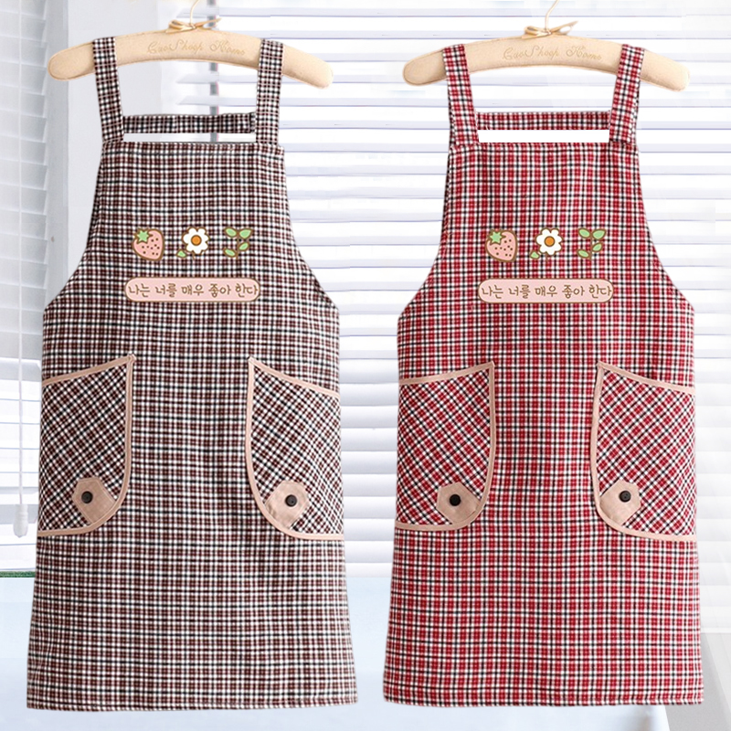 棉布围裙女厨房家用防油防污做饭围兜2025新款上班工作服长袖罩衣,淘宝优惠券,粉丝福利购,淘宝优惠卷