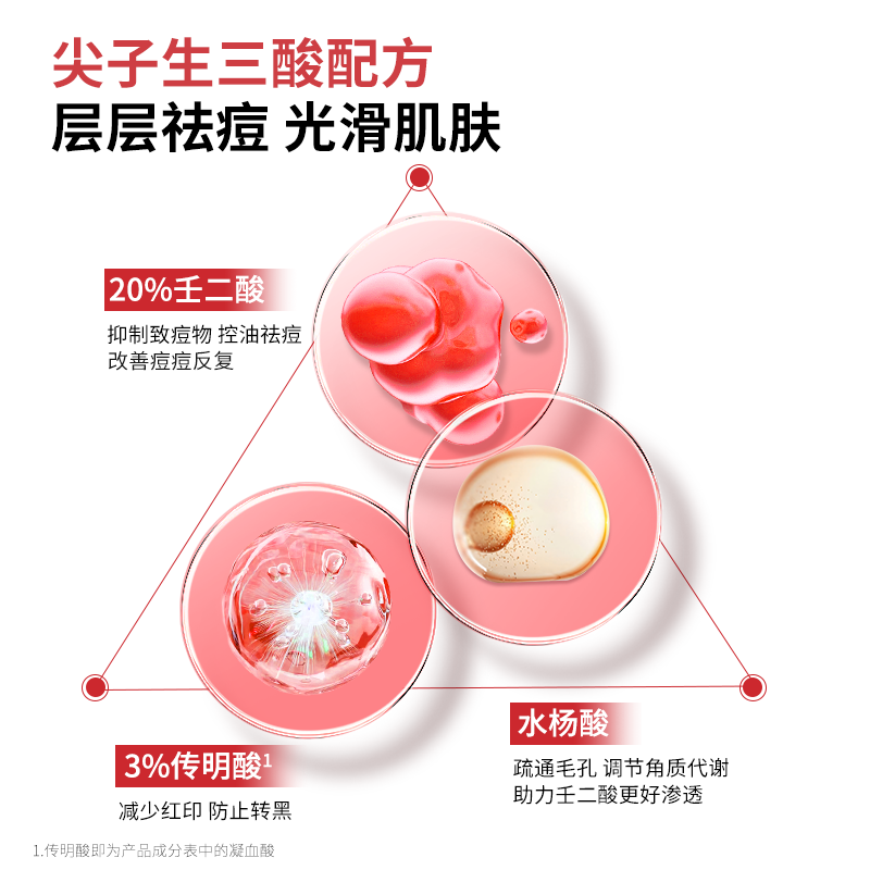 【晁然38女神节】喜辽妥壬二酸祛痘精华霜非凝胶水杨酸痘痘印粉刺