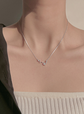 【免费刻字】999纯银七星项链