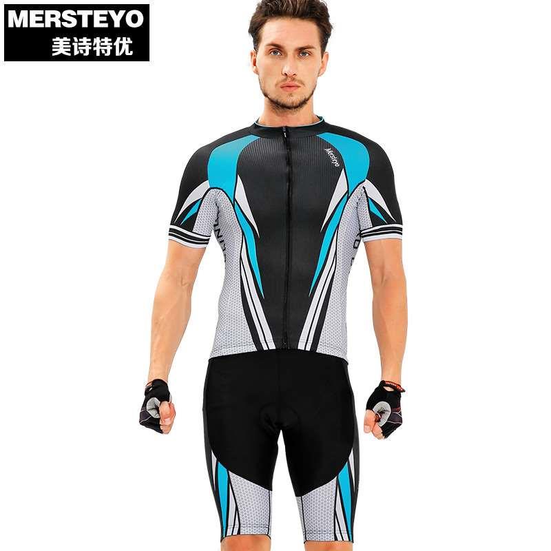 高档mersteyo 骑行服夏季短袖套装男女上衣短裤自行车山地车装备 - 图3