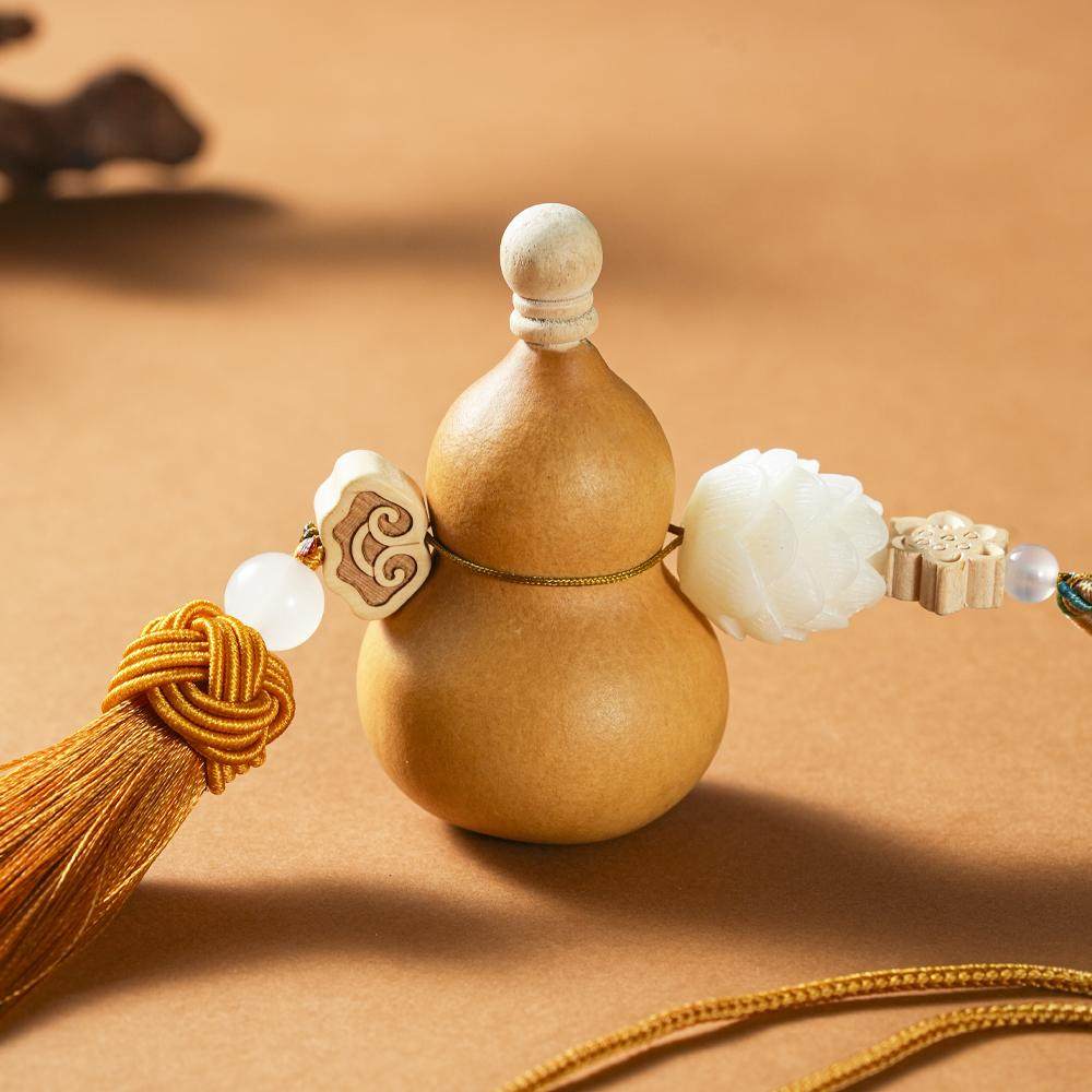 天然葫芦挂件门对门客厅卧室玄关挂饰中式莲花金色长绳汽车装饰品,淘宝优惠券,粉丝福利购,淘宝优惠卷