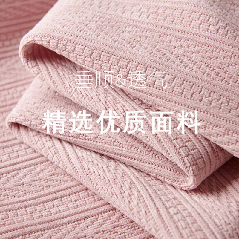 FA黑色雪尼尔阔腿裤女秋冬新款