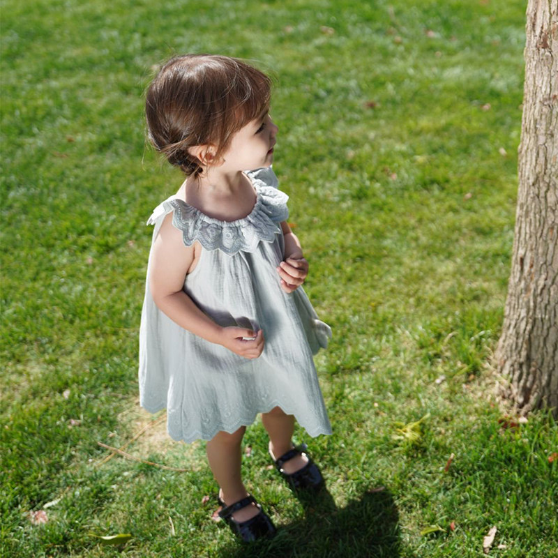 Ryleecru童装商场同款女童甜美气质花边领连衣裙女宝裙子纯色裙子,淘宝优惠券,粉丝福利购,淘宝优惠卷