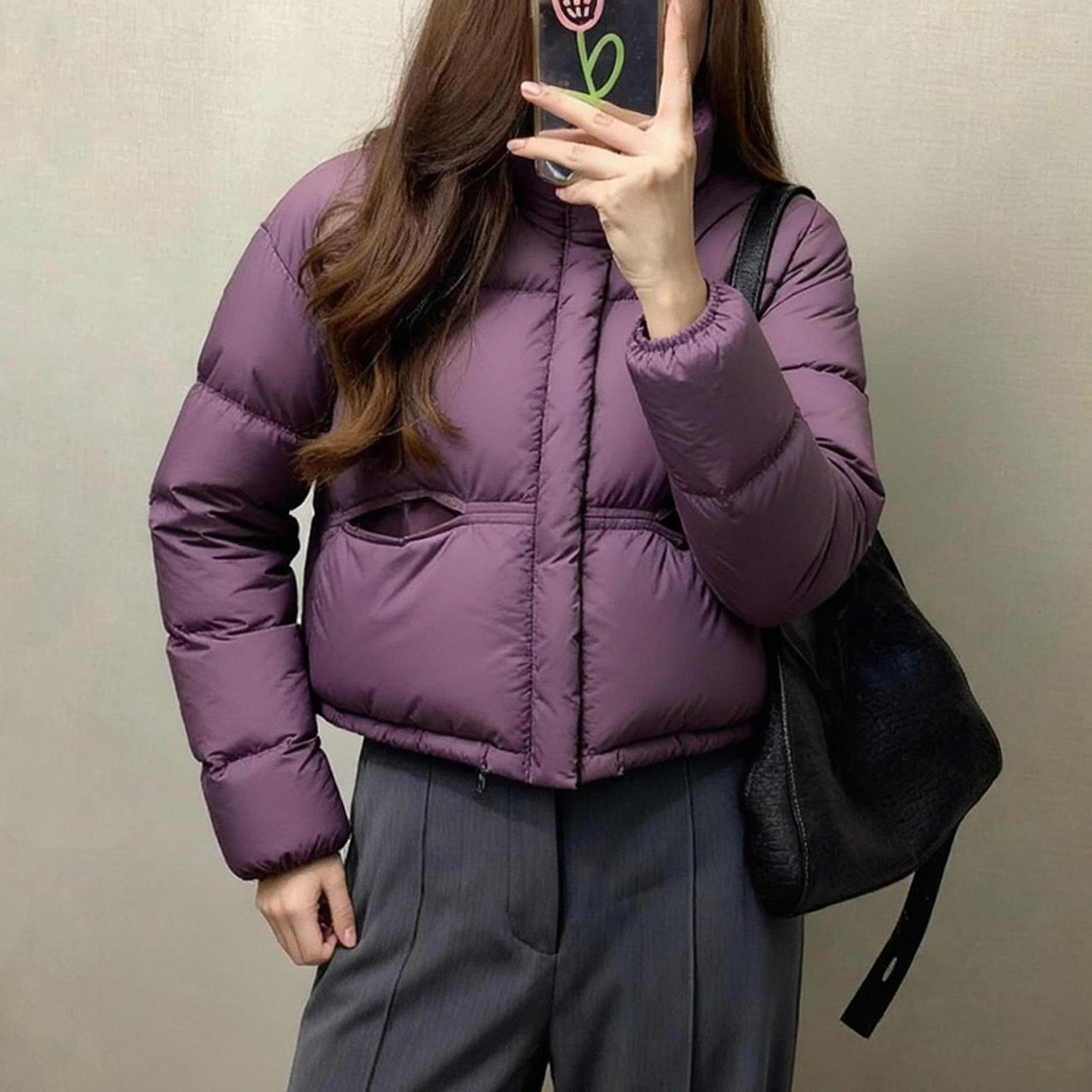 紫色保暖宽松立领短款棉服女款冬季小个子显高超好看夹棉厚外套,淘宝优惠券,粉丝福利购,淘宝优惠卷