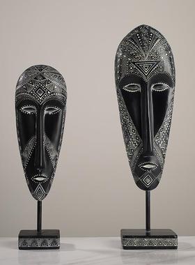 古典艺术面具摆件非洲人美式创意手工艺品树脂雕塑装饰品摆设抽象