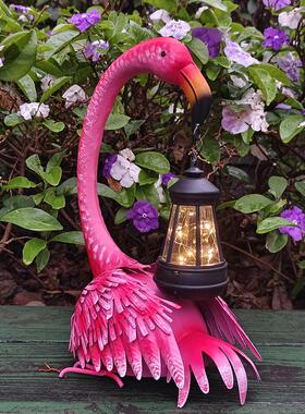 花铁艺件园林景区动#083地物园游乐场布景带灯火烈鸟园落金属工艺