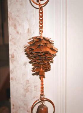 爆品松雨果风铃铃松户果链MJR金属外风装饰松果风铃