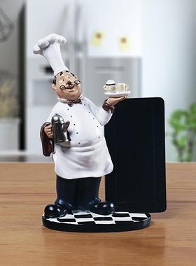 批F-DME601发摆时尚言创意礼树脂工品艺品小件厨师留板饮食店铺酒