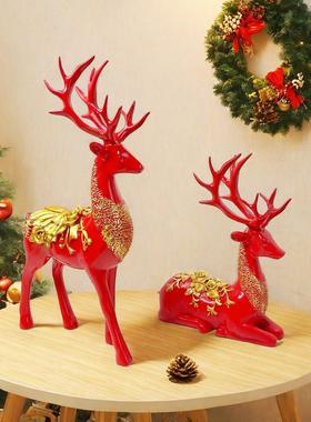 意新中式麋鹿客厅电8887994视柜关装饰品摆件玄创树脂工艺业品开