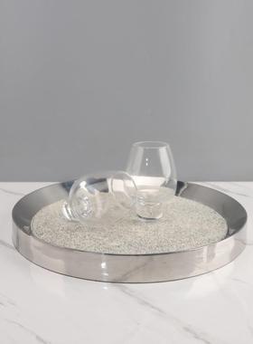 现代简约金关属圆形马毛首饰纳托盘饰摆件客厅卧室1141玄收软装家