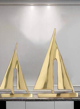 一帆风顺帆船摆件轻奢办公室酒柜玄关客厅创意装饰品乔迁新居礼品