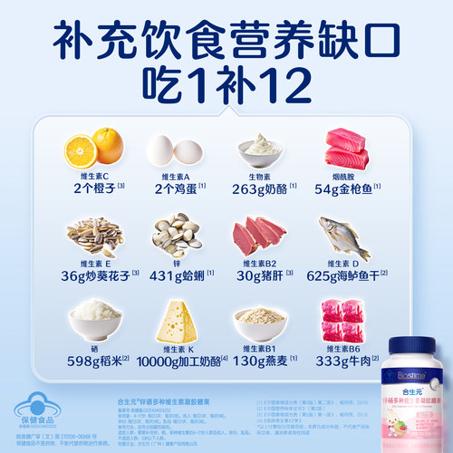 合生元锌硒多种维生素软糖补充营养均衡吸收改善食欲吃饭香 - 图0