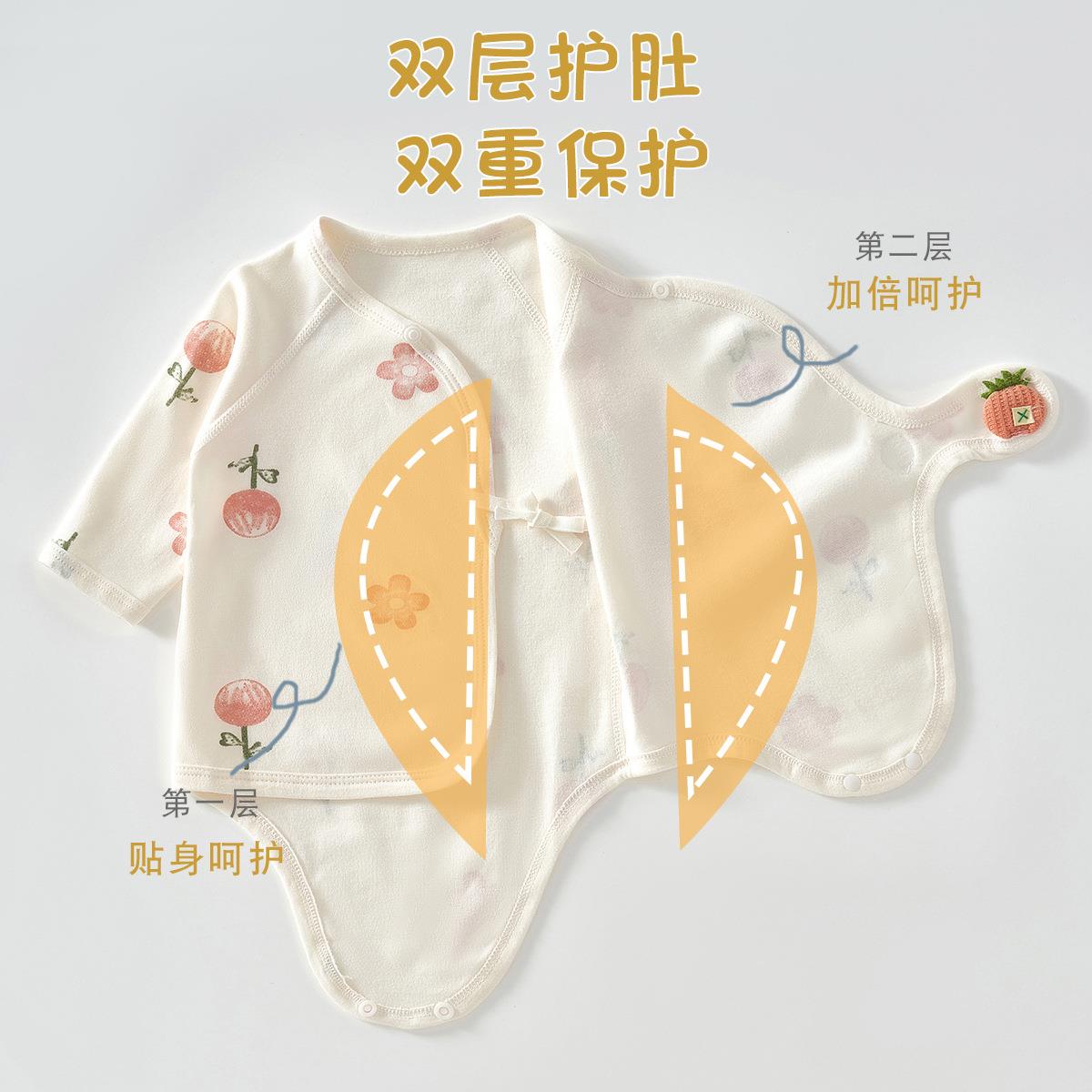 韩系新生婴儿儿衣服初生宝宝包屁衣春秋季纯棉无骨连体衣三角哈衣 - 图2