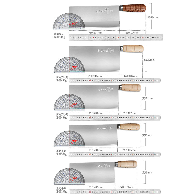 十八子作菜刀厨师专用锻打桑刀2号具厨房家用切片切肉阳江十八子-图2