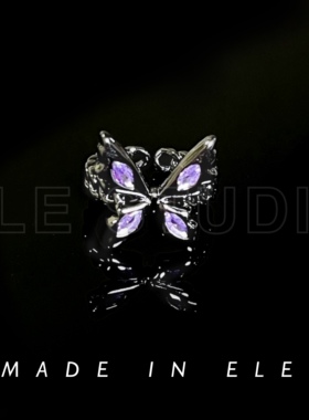 几何锆石蝴蝶开口锆石情侣