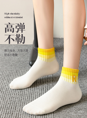 袜子女短袜春秋款纯棉夏季薄款中筒女款女士运动女袜2024新款爆款