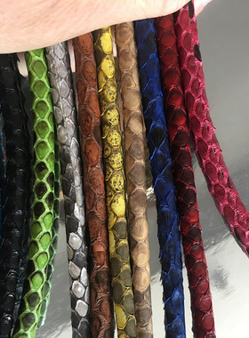 真正蟒蛇皮手镯配件 蛇皮珍珠鱼皮绳 5mm零售批发PYTHON DIY手链