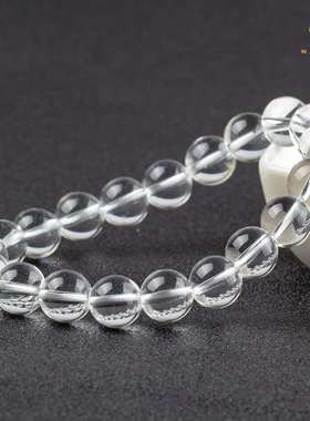 天然白水晶手链  精选7A透明珠子白水晶单圈手串饰品批发