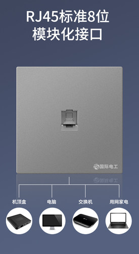 国际电工86型网络面板千兆电脑插座超五类六类单双网口网线插座 - 图0
