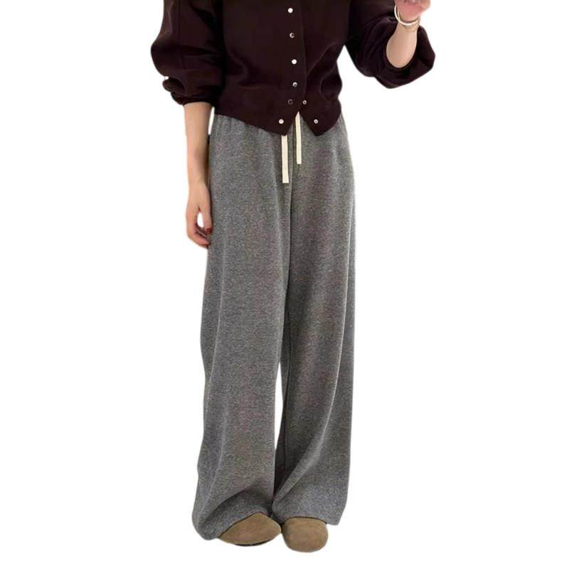 灰色运动裤女秋冬新款宽松直筒裤软糯垂感欧货糯米裤高腰休闲卫裤,淘宝优惠券,粉丝福利购,淘宝优惠卷