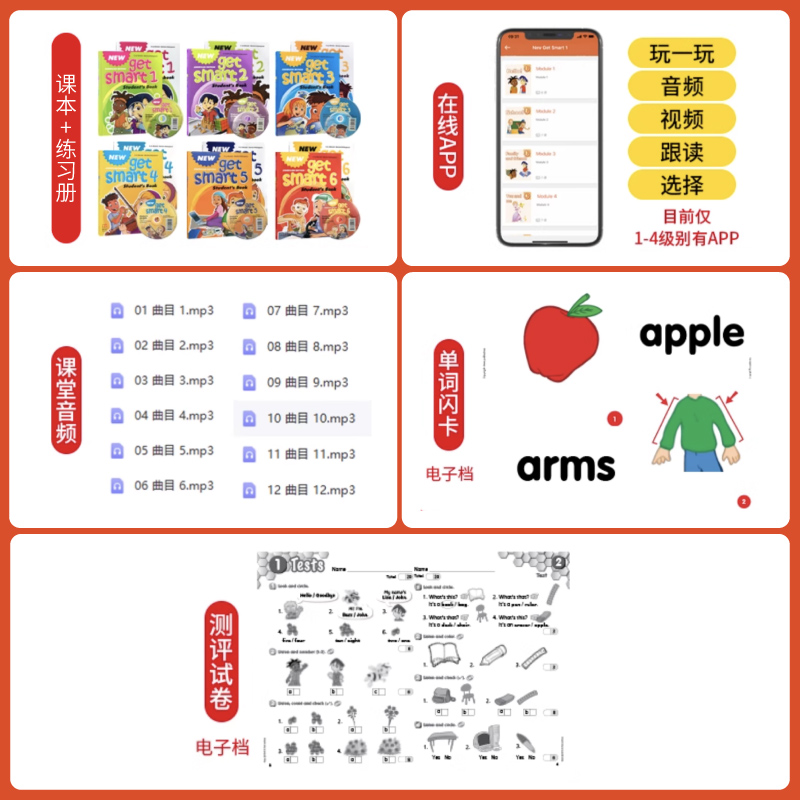 getsmart教材 6-12岁少儿英语教材新版new get smart 1-6级可选书本+练习册小学英语教材含教学资料互动软件少儿美语英语书籍教材 - 图1
