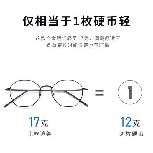 新款防蓝光辐射平光眼镜女电脑眼睛框网红护目多边形超轻平光镜男-图3