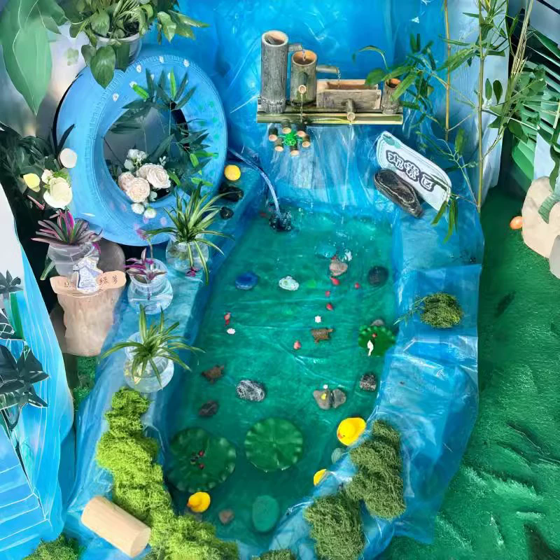 幼儿园装饰布置蓝色塑料膜自然角植物角环创瀑布水培区养鱼防水膜,淘宝优惠券,粉丝福利购,淘宝优惠卷