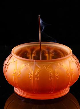 琉璃吉祥花佛具套装香炉装饰品供佛果盘圣水杯灯花瓶佛堂用品家居